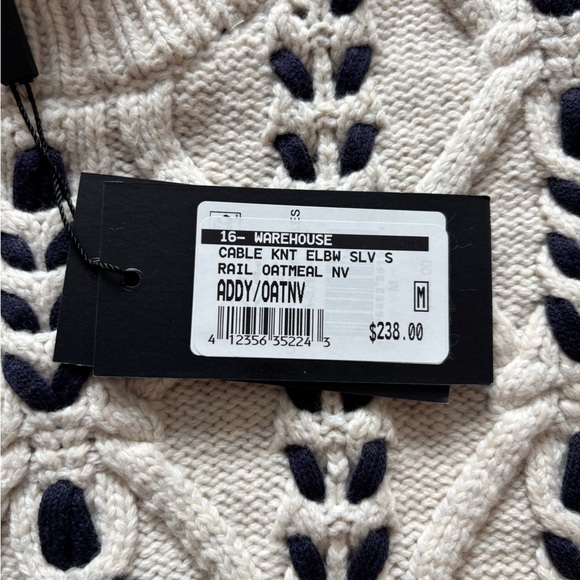 Rails Addy Sweater Oatmeal Navy Cables Size M - Picture 7 of 10